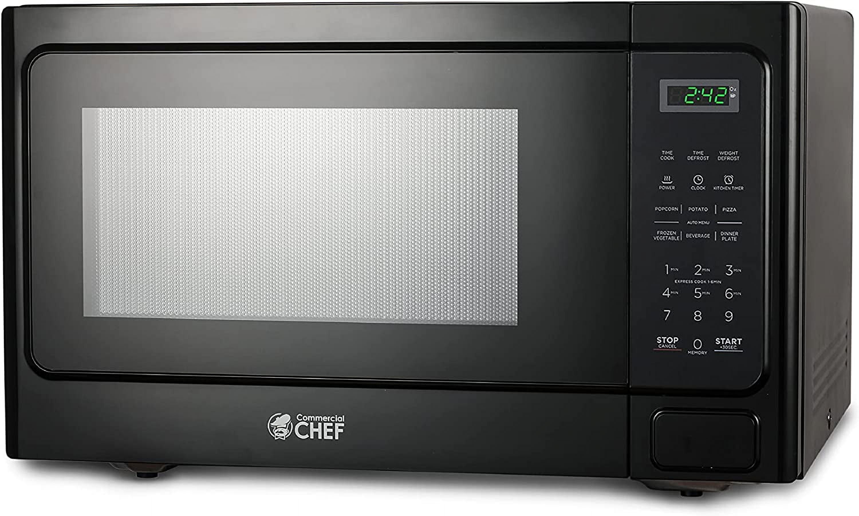 Commercial Chef Countertop Microwave 1.1 Cubic Feet Black With