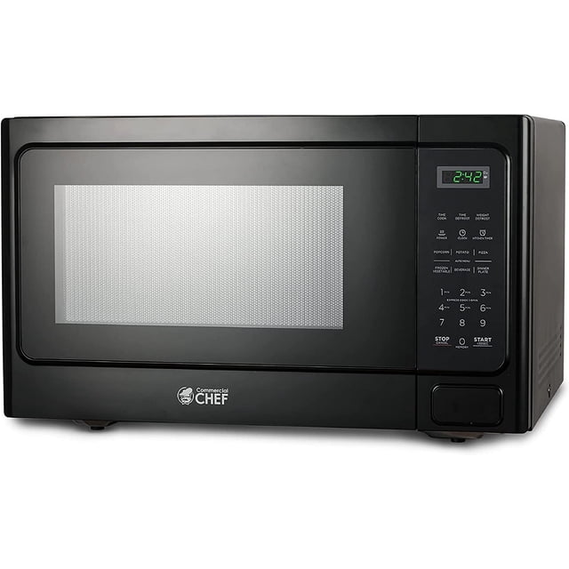 Commercial Chef Countertop Microwave 1.1 Cubic Feet Black With