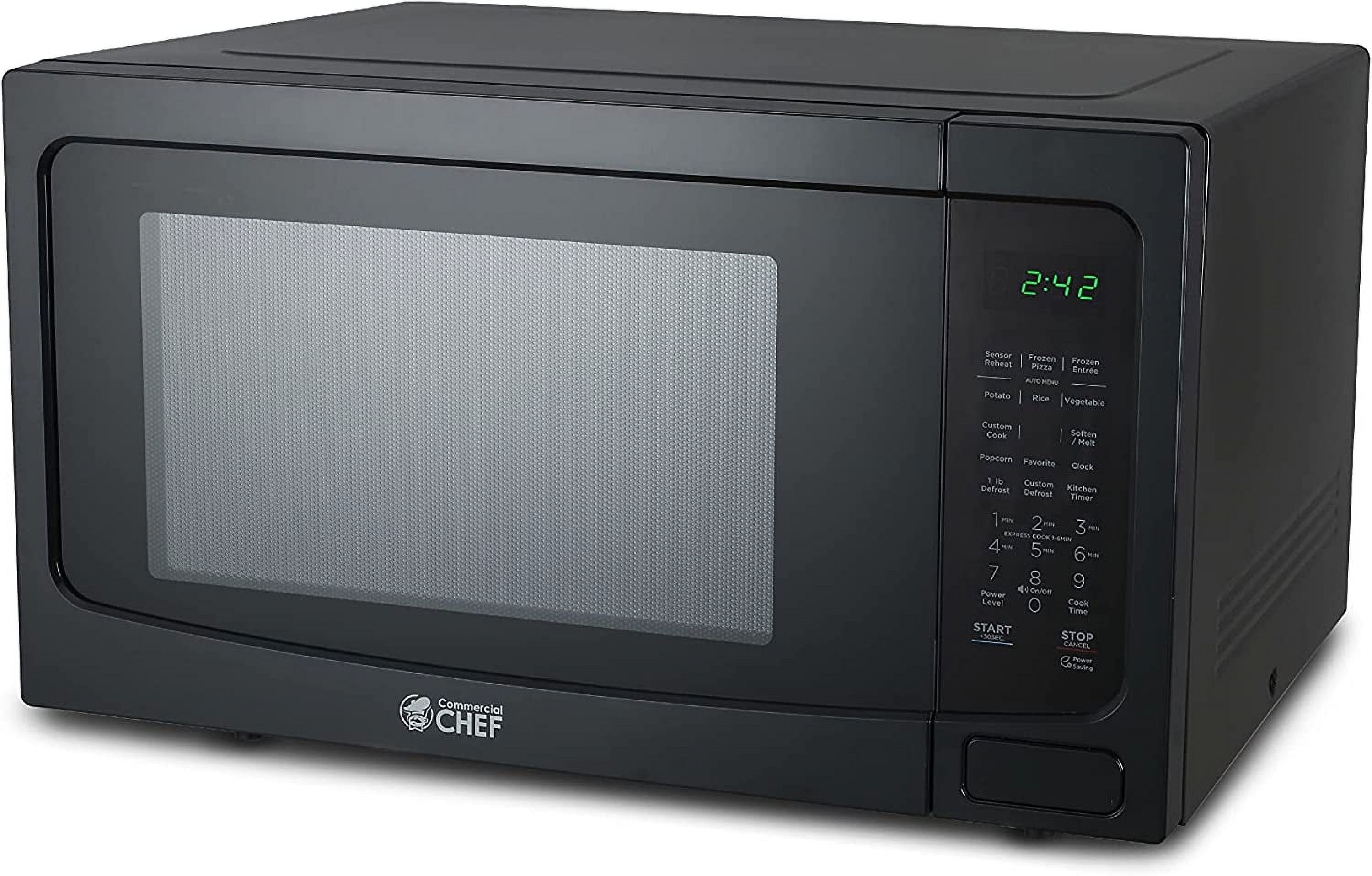 Commercial Chef Countertop Microwave 1.1 Cubic Feet Black With