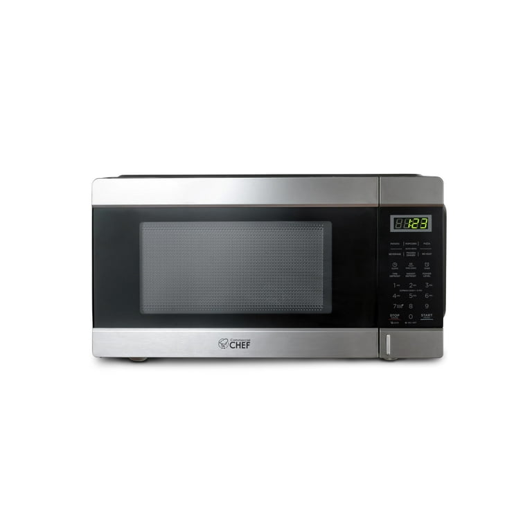 Commercial Chef Countertop Microwave, 1.1 cu. ft., Black With Stainless  Steel Trim 