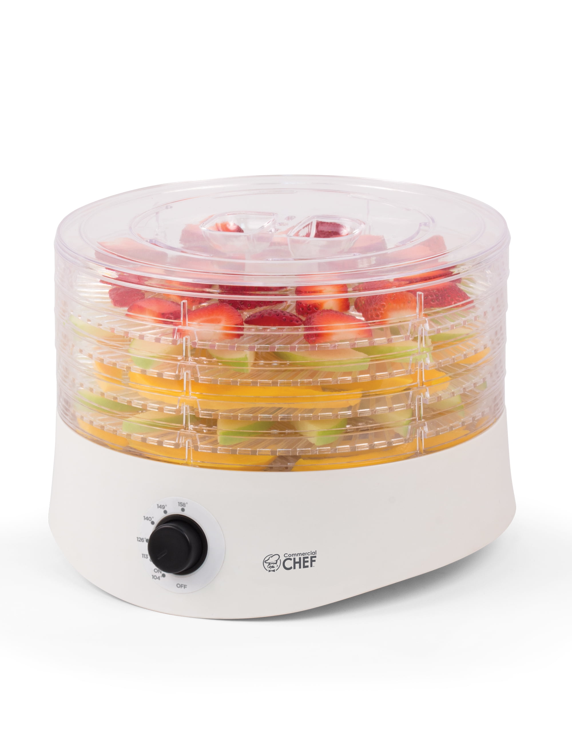 White Adjustable Thermostat Food Dehydrator with 5 Trays