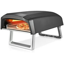 Commercial Chef Outdoor Pizza Oven - 12" Propane Gas Portable for Outside (L-Shaped Dual Burner)
