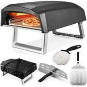 Commercial Chef Pizza Oven Outdoor - 12" Propane Gas Portable Outside with Bundle (L-Shaped Burner)