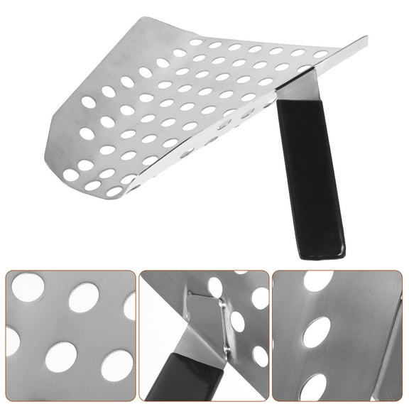 Commercial Chips Scoop Stainless Steel Chips Scoop Food French Fries Shovel Handle Fry Scoop