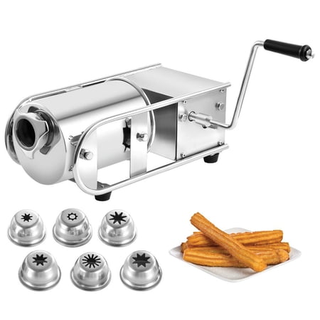 Commercial Churro Maker Machine | Stainless Steel 5L Manual Churro Making Kit | Multifunctional Churrera Maker with 6 Nozzles for Home Restaurants Bakeries