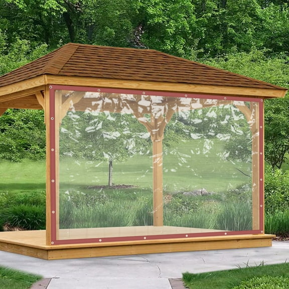 Commercial Clear PVC Vinyl Awning Canopy Patio Roll Up Curtain Water Sun-proof