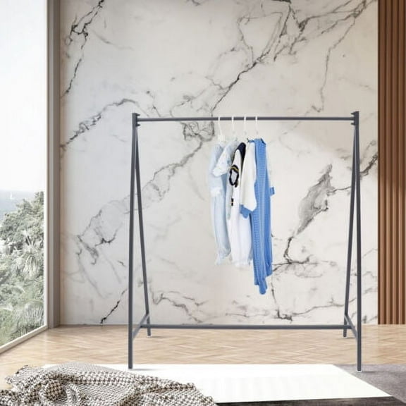 Commercial Clothing Coat Stand Single Bar Metal Clothes Hanger Display Rack