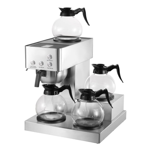 Commercial Coffee Maker, 12 Cup Drip Brewer with 4 Carafes