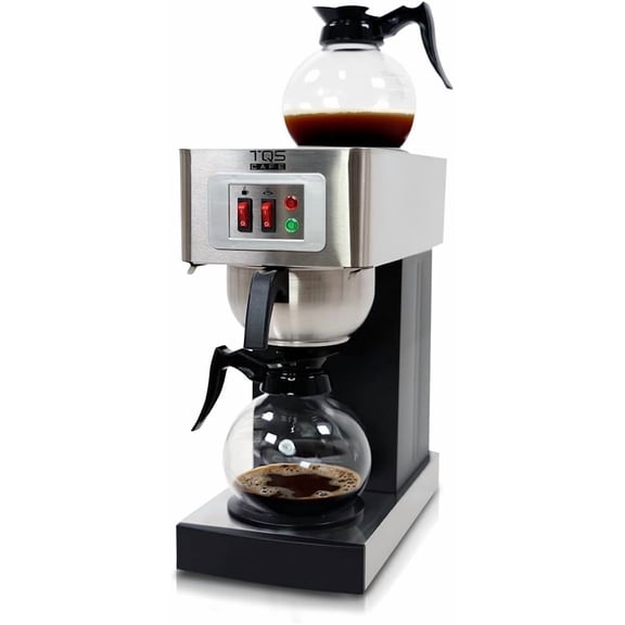 Commercial Coffee Maker Stainless Steel - Double Machine for Office, Restaurant, Industrial Use High Capacity Office TQS Cafe