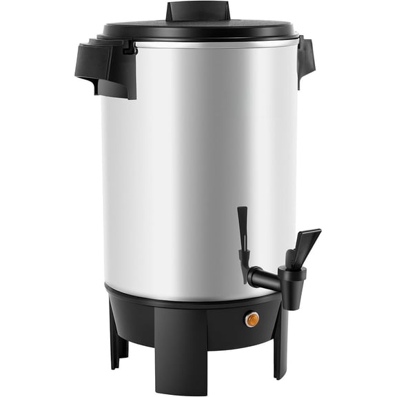 Commercial Coffee Urn, 30 Cup 4.5 L Hot Beverage Dispenser with Dripless Faucet, Quick-Brewing Commercial Coffee Maker, Automatic Temperature Control, for Catering, Party, Church & Restaurant