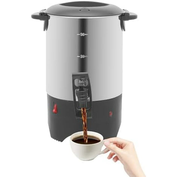 Commercial Coffee Urn, 30 Cups/5.2L Stainless Steel Large Coffee Dispenser with Scale, 1000W 110V Electric Coffee Maker Urn with Faucet$$Home Decor, Kitchen, & Other