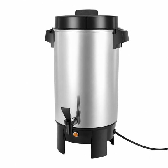 Commercial Coffee Urn, 40 Cup 203Oz Hot Beverage Dispenser with Dripless Faucet, 1090W Quick Brewing for Catering and Events