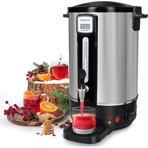 Commercial Coffee Urn 50 Cups(12L, Stainless Steel Large-Capacity Coffee Maker for Catering, Events, Offices & Restaurants, Brew & Keep Warm Function