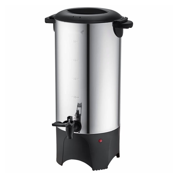 Commercial Coffee Urn 50 Cups, Stainless Steel Coffee Dispenser 1000W Electric Maker for Large Groups, Quick Brew Hot Water Urn, Detachable Cord