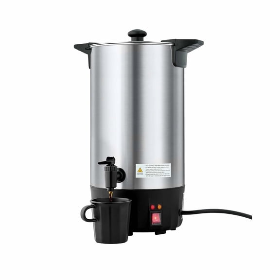 Commercial Coffee Urn 60 Cup, 9L Stainless Steel Coffee Maker with Dripless Faucet, Quick Brew Hot Beverage Dispenser for Catering, Office, Church, Restaurant