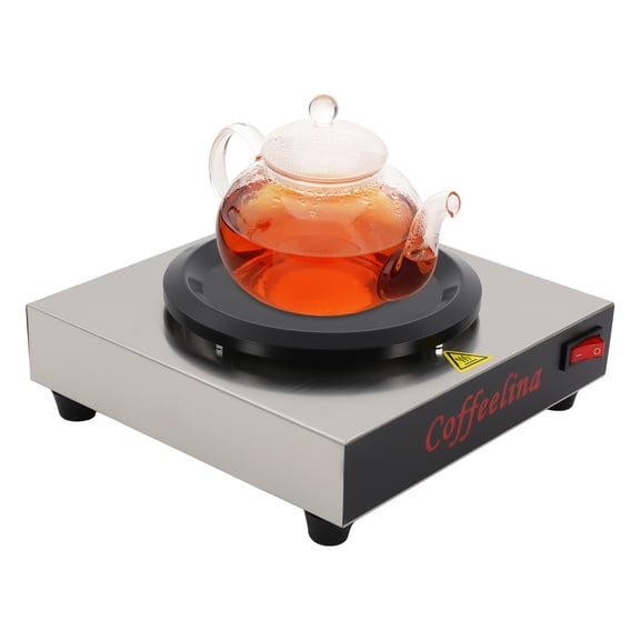 Commercial Coffee Warmer Single Burner Decanter Warmer Plate - 80W, 176, Stainless Steel, Non-Stick Coating, One-Piece Structure, Ideal for Cafe, Buffet, Event and Commercial Use