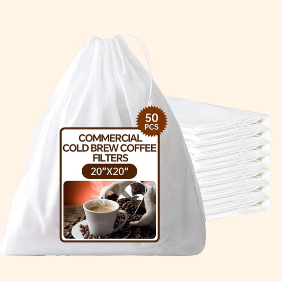 Commercial Cold Brew Coffee Filters, Cold Brew Bags For Commercial Model Cold Brew Coffee Makers and 5-Gallon Systems, with Drawstring