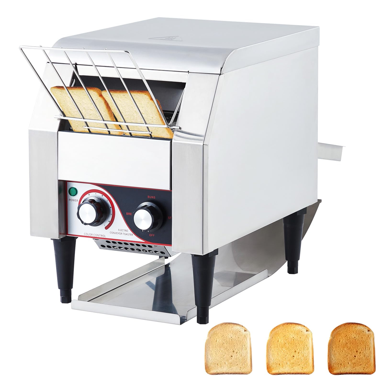 Huloretions Commercial Conveyor Toaster,150 Slices/Hour Conveyor Belt Toaster,Heavy Duty Industrial Conveyor Toaster,Stainless Steel Toaster Oven 7-speed Adjustments for Bagel Croissant Bakery