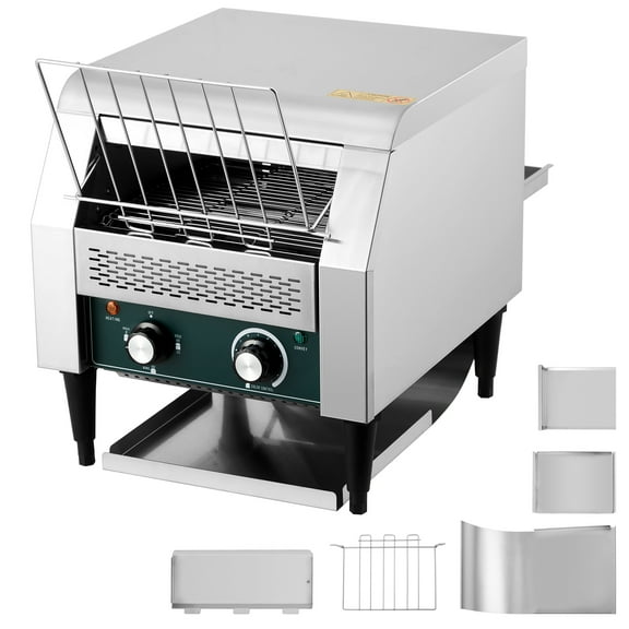 Commercial Conveyor Toaster, 300 Slices/H, 1800W 110v, 7 Temperature Settings, Commercial Toasters for Restaurant/Home, With Timer, for Bun Bagel Bread