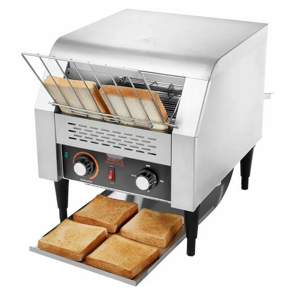 Commercial Conveyor Toaster - 300 Slices/Hour - Heavy Duty Stainless Steel - Electric Restaurant Toaster for Bread, Bagel, Bun Toasting