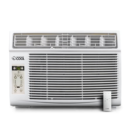 Commercial Cool Window Air Conditioner 8000 BTU, AC Window Unit Cools Up to 350 Square Feet, Window AC Unit with Full Function Remote Control, 3 Cooling Speeds and Fan Only Function, CWAM08W6C, White