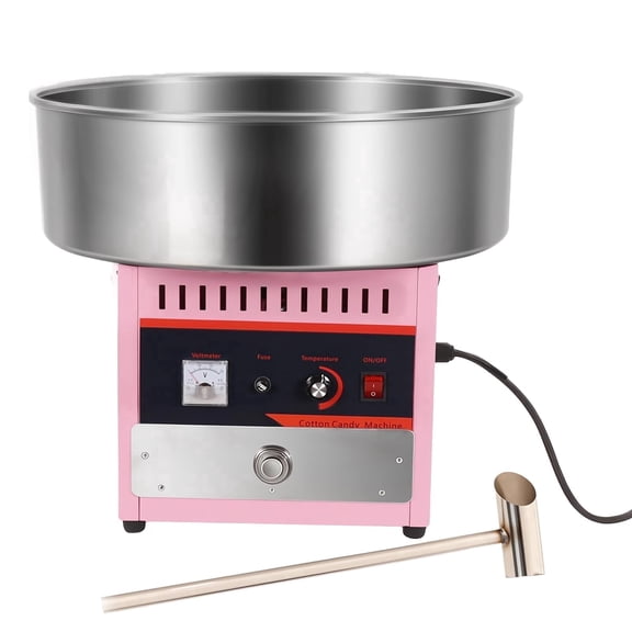 Commercial Cotton Candy Machine, 1000W Electric Candy Floss Maker with 15" Stainless Steel Bowl Sugar Scoop, 149℉-473℉ Adjustable Temperature for Home, Carnival, Kids Birthday, Family Party, Pink