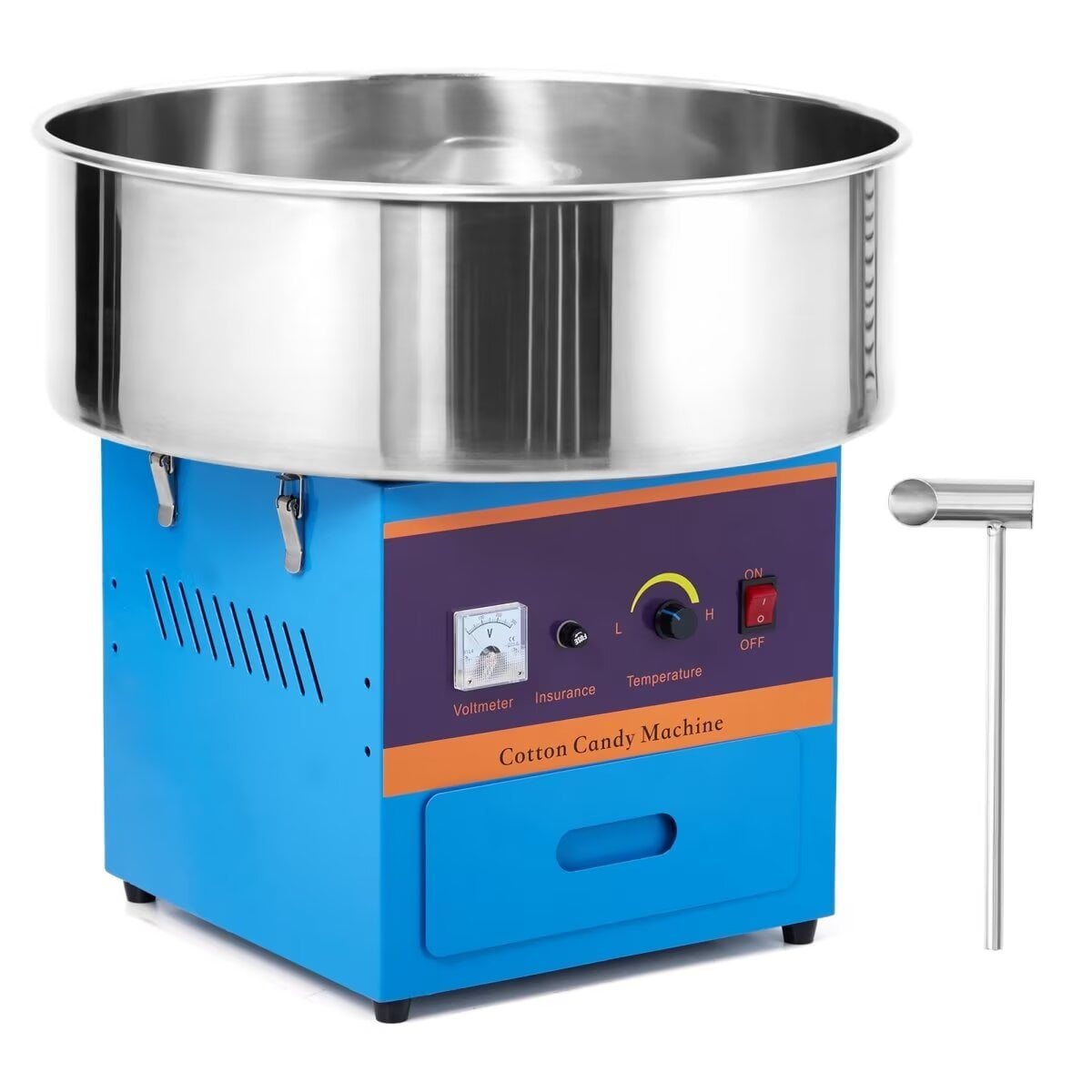 Commercial Cotton Candy Machine, 1000W Electric Cotton Candy Maker with Stainless Steel Bowl for Home Party Carnival, Blue