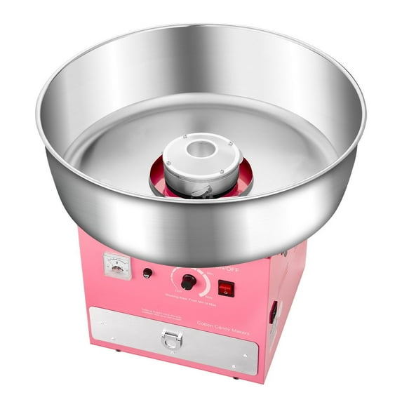 Commercial Cotton Candy Machine 1000W Sugar Floss Maker with Adjustable Temperature, Large Candy Bowl, User-Friendly Design, Easy Operation, Pink Countertop Cotton Candy Maker for Parties and Events