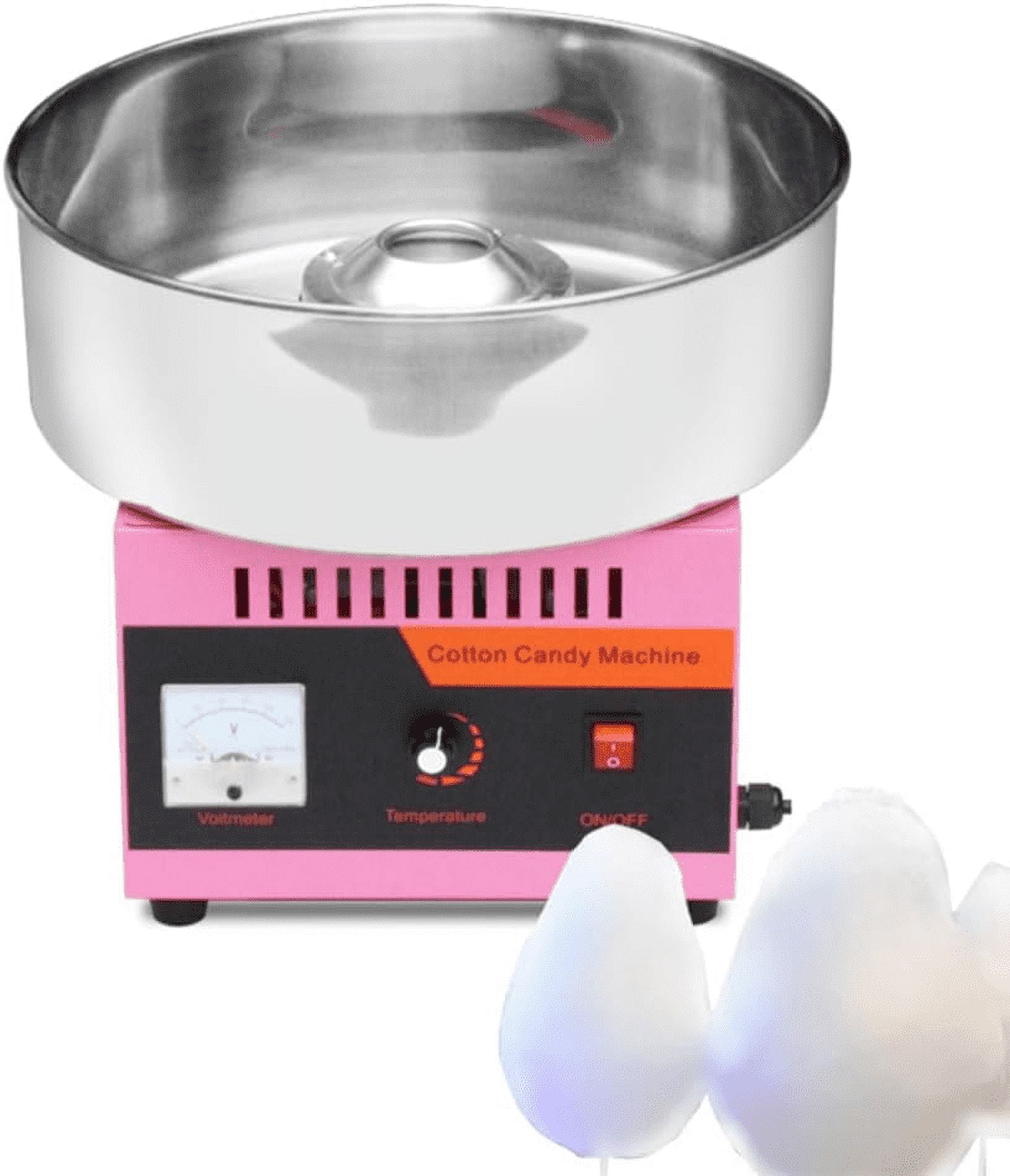 Commercial Cotton Candy Machine 110V 1000W Electric Cotton Candy Floss Maker with Stainless Steel Bowl Candy Floss Machine for Kids Pink