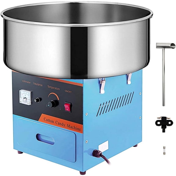 Commercial Cotton Candy Machine for Home, Birthday, Family Party Blue Cotton Candy Maker with Professional Stainless Steel Construction
