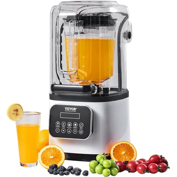 Commercial Countertop Blenders with Shield 68 oz Jar Blender Combo Stainless Steel 9 Speed & 5 Functions for Shakes Smoothies Peree and Crush Ice White