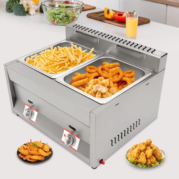 Commercial Countertop Gas Fryer Deep Fryer Propane Stainless Steel 12L