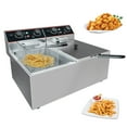 thumbnail image 1 of Commercial Deep Fryer with 2 Basket, 12.6QT/12L Countertop Electric Deep Fryer with Double Tanks and Temperature Control for Restaurant and Home Use, 1500 W+1500 W, 1 of 8