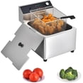 thumbnail image 1 of Commercial Deep Fryer with Basket, 1700w 11.6Qt 0.6mm Thickened Stainless Steel Countertop Electric Fryer for  and Commercial Use, Oil Fryer with Double Overheat Protection, 1 of 6