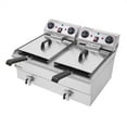 thumbnail image 1 of Commercial Deep Fryer Countertop for Home with 12.5QT / 11.8L Removable Tanks and Baskets, Electric Double Deep Fryer Large Capacity for French Fries Fish Turkey, 1 of 7