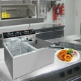 thumbnail image 1 of Commercial Deep Fryer,  Electric Deep Fryer with Single Basket and Lid, Stainless Steel Deep Fryer with Temperature Control for Restaurant and Home Use, 1 of 8