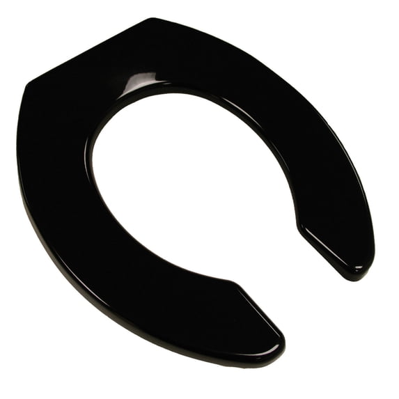 Commercial Deluxe Plastic Seat, Black, Check Hinge, Elongated Open Front Less Co