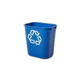 thumbnail image 1 of Commercial Deskside Recycling Container, 3.25-Gallon/13-Quart, Blue Recycling Symbol, Plastic, for Bedroom/Bathroom/Office, Fits Under Desk/Sink/Cabinet, 1 of 7