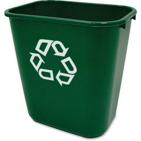 Commercial Deskside Recycling Container, Green - Pack of 12
