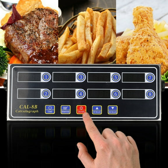 Commercial Digital Kitchen Timer 8 Channel Cooking Timer Reminder LED Display