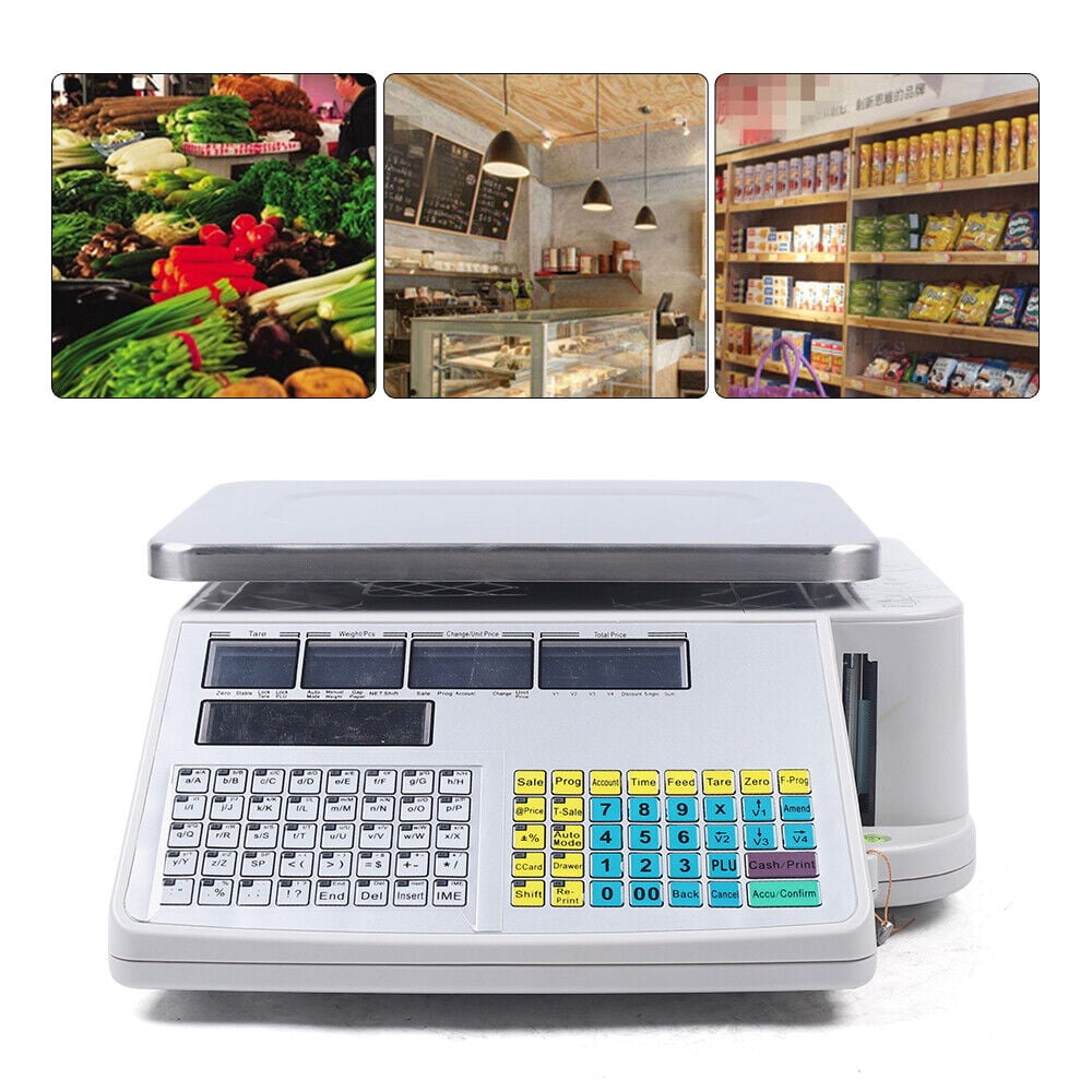 Commercial Digital Price Computing Scale with Label Barcode Printer 66 ...