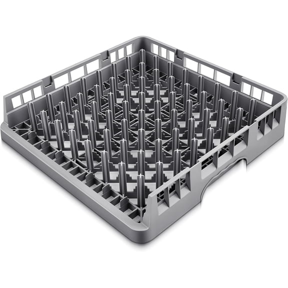 Commercial Dishwasher Tray Rack, Commercial Dish Drying Rack, Polypropylene Full Size Flatware Tray for Hotel Canteen Kitchen Restaurant Tableware Plate and Bowl(Peg Dish Opening,Gray,1 Pack)