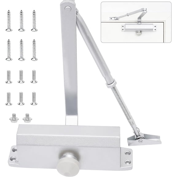 Commercial Door Closer, Auto Door Closer for Home, Heavy Duty Hydraulic Door Soft Closer, Self-Closing Door Closer with Adjustable Speed, Fits 121-187lb Doors 23-44in, for Home Or Commercial Use