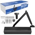 thumbnail image 1 of Commercial Door Closer FS-8400B Heavy Duty Adjustable Grade 1 Standard Automatic Door Closing Hinge - ADA Compliant UL & CUL UL10C Listed - Aluminium Finish - High Traffic (Black), 1 of 8
