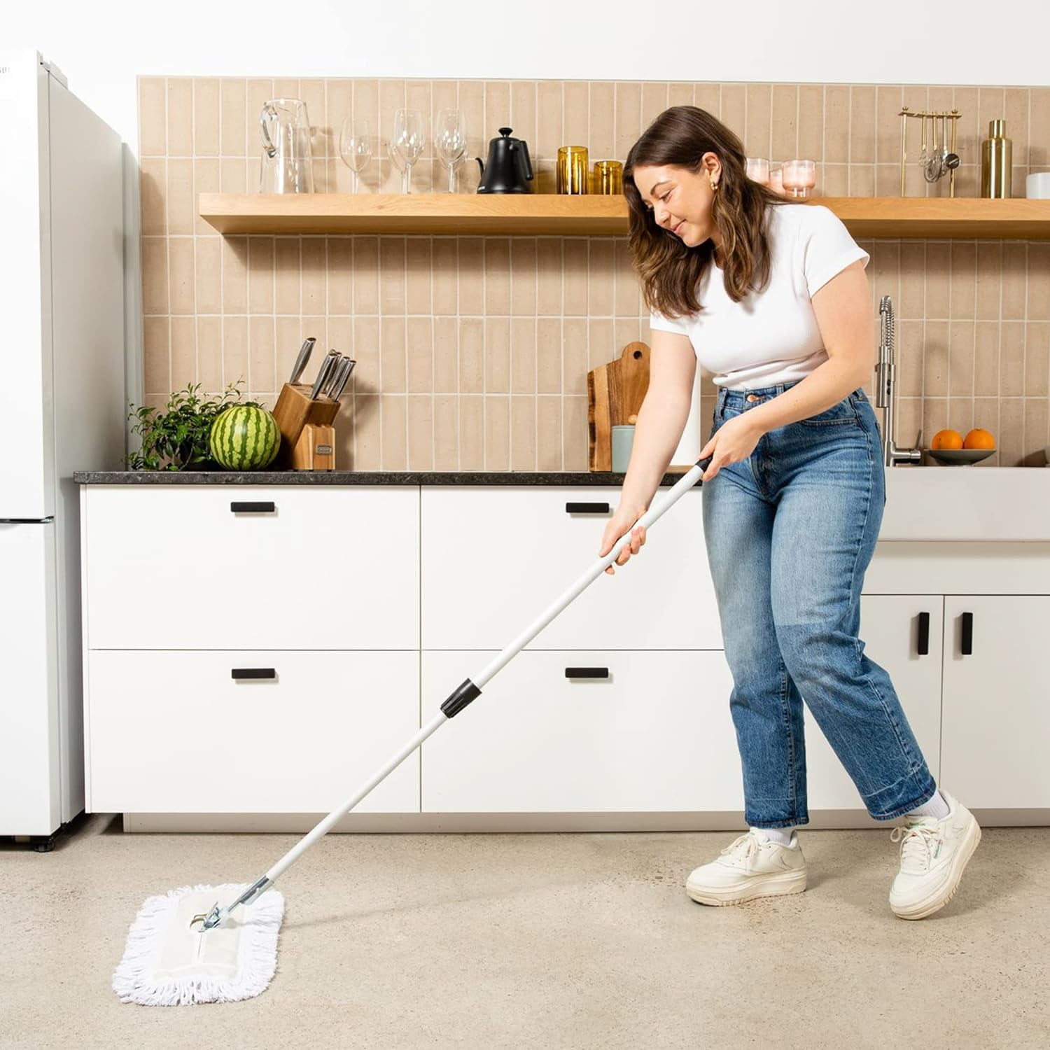 Commercial Dust Mop & Floor Sweeper, 12 In. Dust Mop For Hardwood Floors, Cotton Reusable Dust