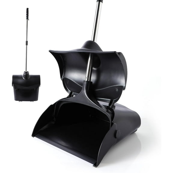 Commercial Dustpan with Wheels and Windproof Cover Indoor&Outdoor Commercial Dustpan for Courtyard Garage Kitchen Office Mall Lobby Sweep Dust Fallen Leaves Pet Hair Floor Rubbish