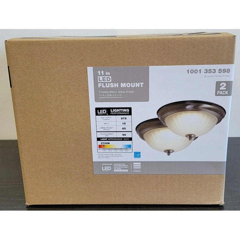Commercial Electric 11 LED Ceiling Flush Mount Pack Brushed