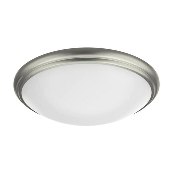 12 in. Light Brushed Nickel and Oil-Rubbed Bronze Adjustable CCT Integrated LED Flush Mount with Interchangeable Trim