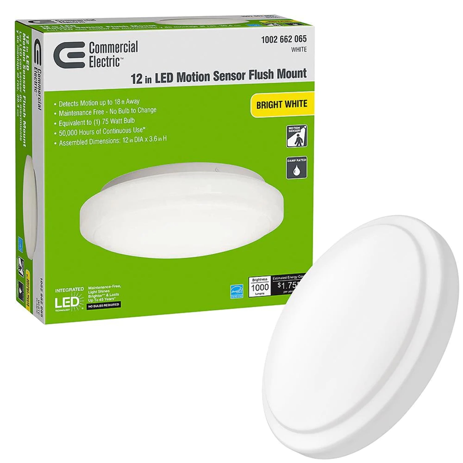 Commercial Electric 12 in. Motion Sensing LED Closet Light Flush Mount