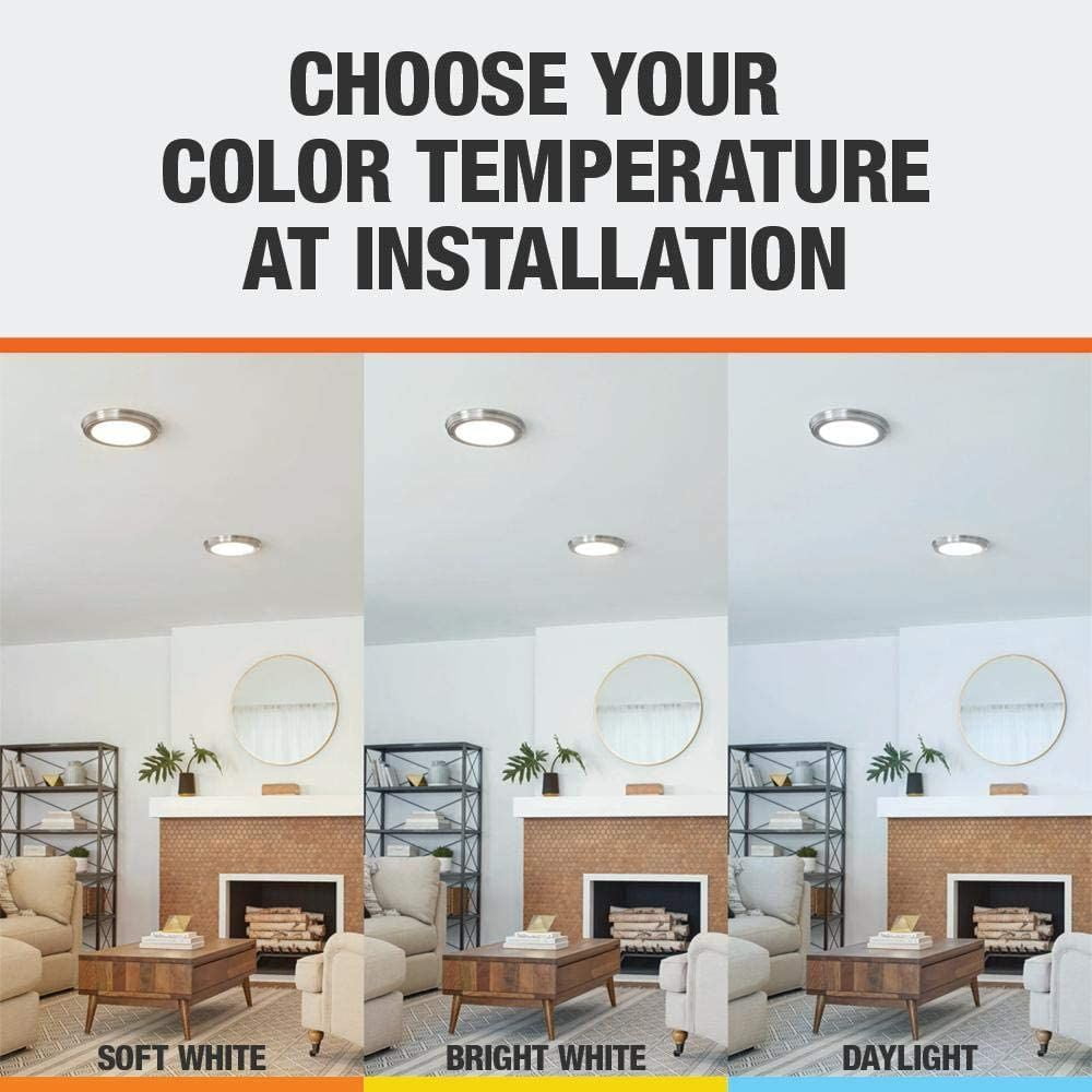 Commercial Electric 13 in. Oil Rubbed Bronze Color Changing LED Ceiling Flush Mount (2Pack